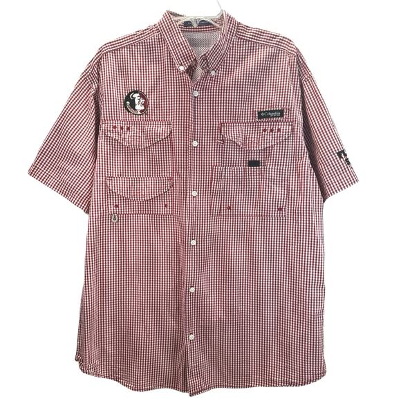 Columbia Other - FSU Florida State Seminoles Columbia PFG Red Checked Gingham Men’s XL